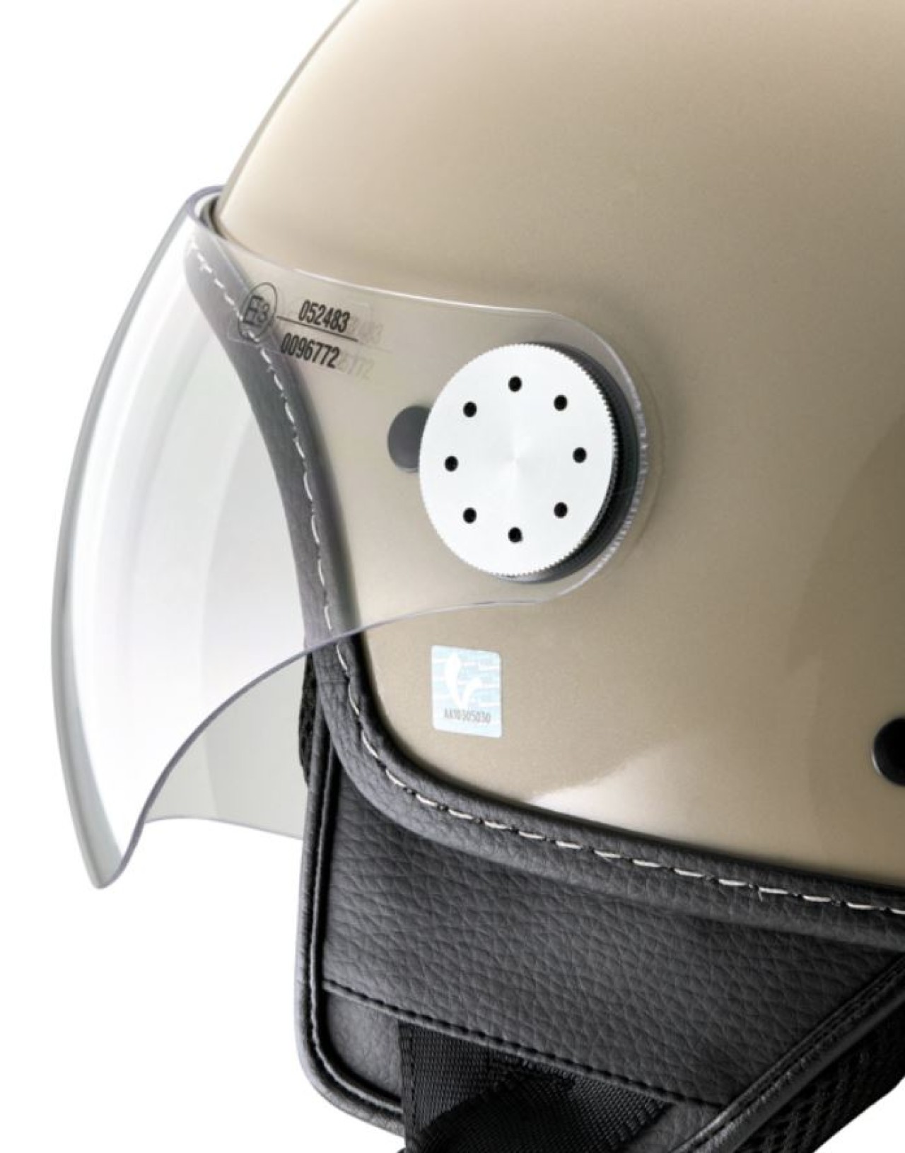 Casque jet Vespa, visière longue Vespa, beige (Q01) - L1