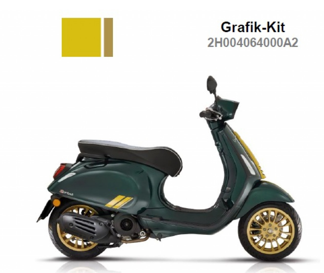 Set de décoration, pour top case, jaune, Racing Sixties, Vespa Sprint