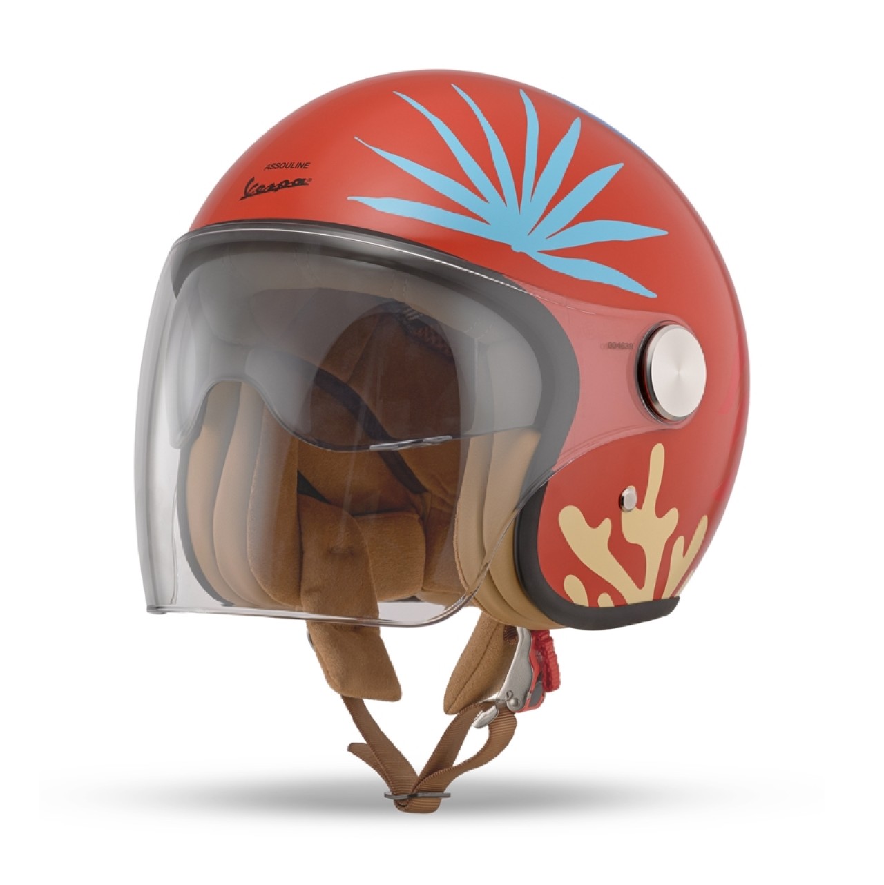 Casque intégral Vespa Assouline 80th, rouge brillant